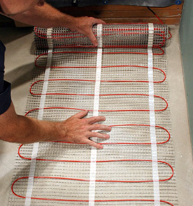 Heated floor installation